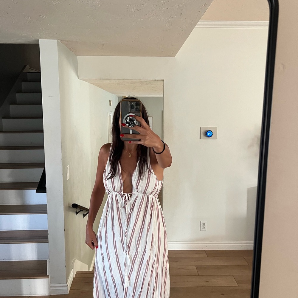 Hommage stripe maxi dress